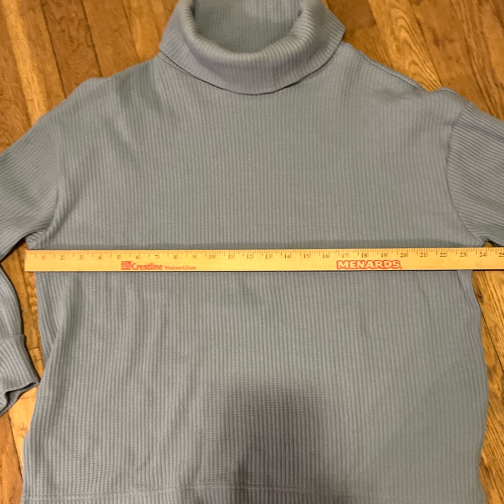 GAP Oversized Turtleneck Light Blue size Medium Heavyweight Waffle - Picture 4 of 10